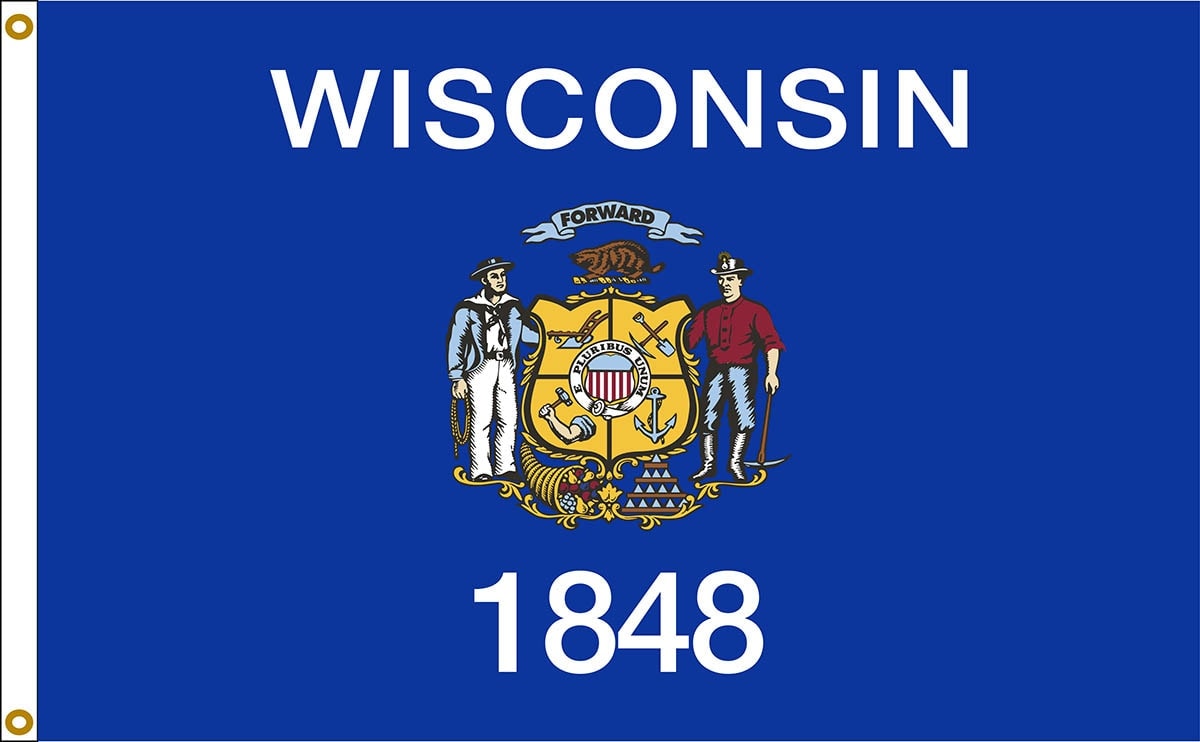 Wisconsin State Flag Premium Pillow 