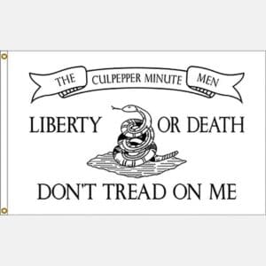 The Culpepper Minute Men Liberty or Death Don't Tread On Me Flag