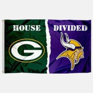 Green Bay Packers Minnesota Vikings House Divided Flag