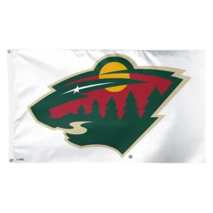 Minnesota Wild Flag in White