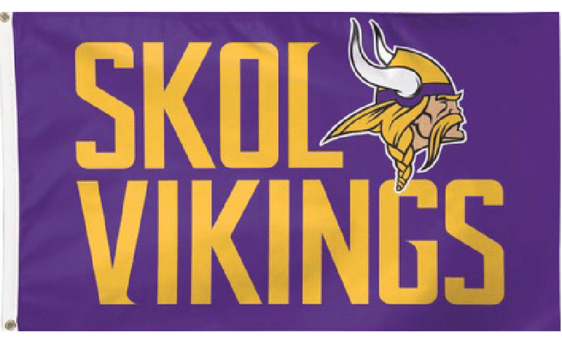 SKOL Vikings NFL Football flag suitable for a Telescoping Flagpoles