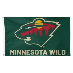 Minnesota Wild green 3' x 5' flag with team logo and Minnesota Wild lettering